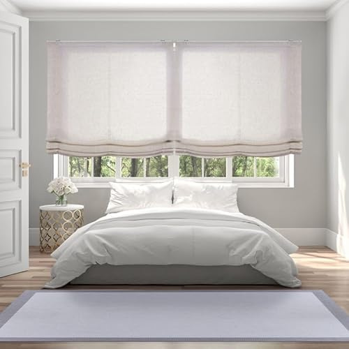 STOR PLANET | Estores Paqueto, Estores Plegables Sin Varillas Translúcidos, Estor de Tela Lino, Estores de Pared para Ventanas de Dormitorio, Salón, Cocina… | Paqueto Lino, 180x250cm
