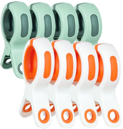 8 Stück Große Handtuchklammern für Strandliegen, Winddicht Wäscheklammern, Strandtuch Klammern, Badetuch Klammern Stabil Towel Clips für Sonnenliegen Pool Stuhl Liege Bettwäsche Kleidung