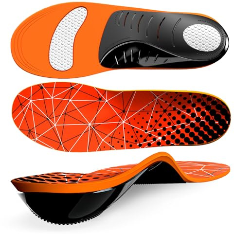 Fasciite plantaire semelle de soutien de la voûte plantaire - Welnove réduire la fatigue semelle orthopédique pour soulager la douleur au pied, pieds plats, épines au talon, hommes et femmes (L)