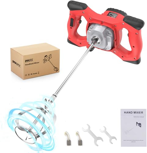 IMAYCC Mezcladora De Mortero, 2100W Batidora Mortero, Mezclador De Mortero con 6 Velocidades, Hormigoneras Electricas, Ideal Para Mezclar Pienso, Yeso, Pintura, Cemento, Mortero,Etc