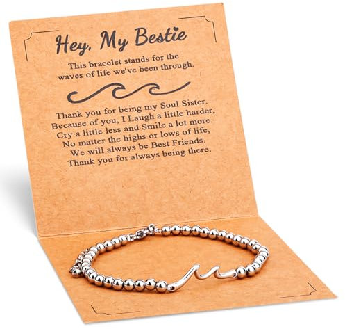 Mikovivi Wellenarmband, Geschenk für Freunde Beste Freunde Armbänder Freundschaftsschmuck Geschenke für Frauen Seelenschwestern Töchter Weihnachten Valentinstag Geburtstag Abschlussgeschenke für Sie