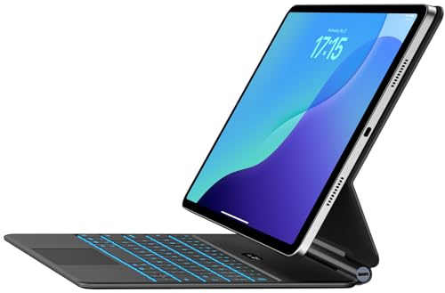 Jibrealg Keyboard Case for iPad 11th (A16, 2025) & iPad 10th Generation, Ultra-Slim Magic Keyboard with Multi-Touch Trackpad, 7 Colors Backlight, Smart Keyboard for iPadA16, Black