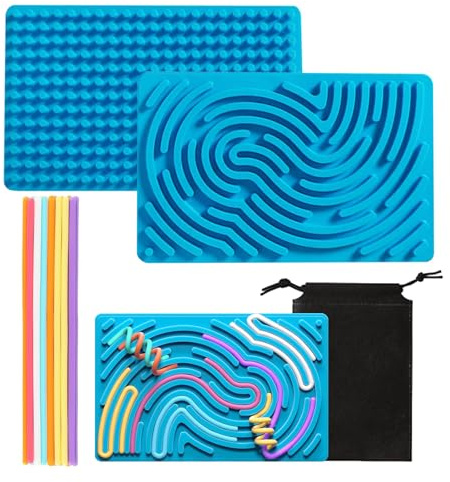 pclapora Sensory Activity Board, Tavola Sensoriale, Gioco Sensoriale Incastro, Silicone Sensory Activity Board con 11 Cordoncini in Silicone per Bambini e Adulti