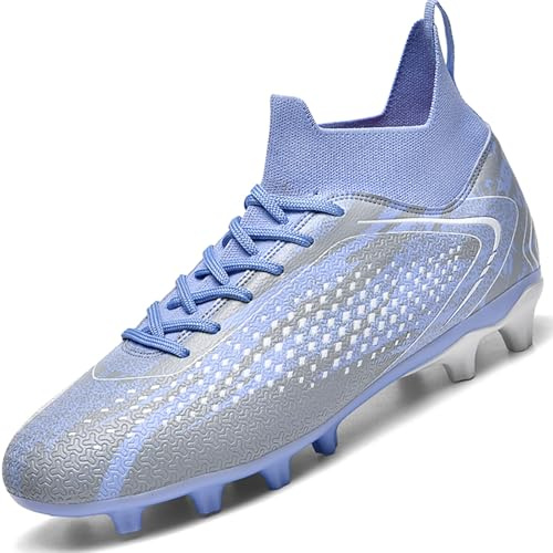 situkeke Botas de Fútbol Hombre Zapatos de Fútbol Tacos de Fútbol Adolescentes para Césped con Clavos Niño para Entrenamiento,Purple,EU44