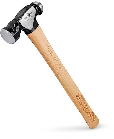 REAL STEEL Ball Peen Hammer with Hickory Wood Handle 32 Oz/2 Lb Forged Steel Head Ball Pein Hammer 0406