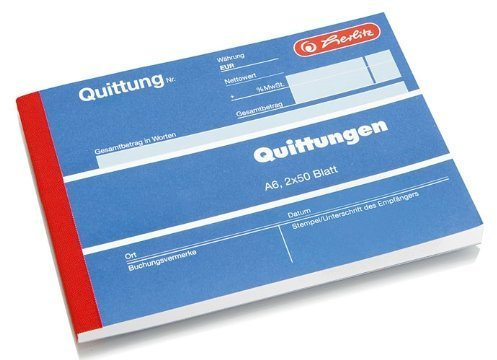 Herlitz 7876147 Quittungsblock A6 402 2x40 Blatt, selbstdurchschreibend (4er Pack)