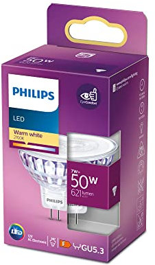 Philips LED Classic GU5.3 Lampe, 50 W, Reflektor, silber, warmweiß