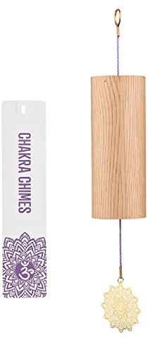 Mowind Chakra Chimes Natural Bamboo Wind Chimes Meditation Chord Windchime Wind Bell for Home Decoration Zen Mindfulness Crown Chakra
