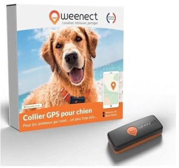 Weenect XS - Collier GPS pour chien (Black Edition 2023) | Suivi GPS en temps réel | Plus petit modèle du marché | Garantie à vie | Fonctionne avec abonnement