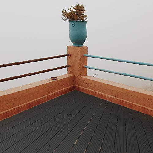 Joparri piastrelle per terrazzi in WPC 30x60x2 cm piastrelle in legno pavimentazione per balconi set economico da 18 pezzi per 3m² lastre da giardino tavole per terrazze effetto legno, grigio