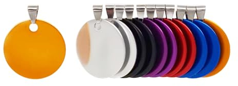 Runde Aluminium leere Hundeanhänger, DIY gravierte Katze Hund ID Tags, personalisierte Haustier Identität Namensschilder, leere Hundeanhänger DIY Schnitzen, Durchmesser 3cm Mix Farben 12 Stück