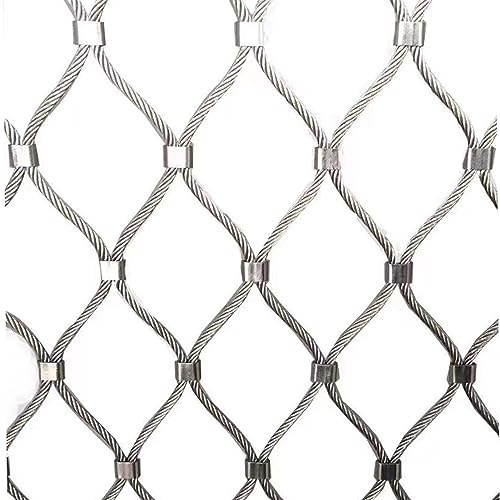 JIwqDY Filo in Acciaio Inox Rete di Protettiva, Rete Metallica per Recinzioni，Balcone Corda Rete Rete Anticaduta for Finestre Scale (Color : 10cm Mesh, Size : 1.5x7m)