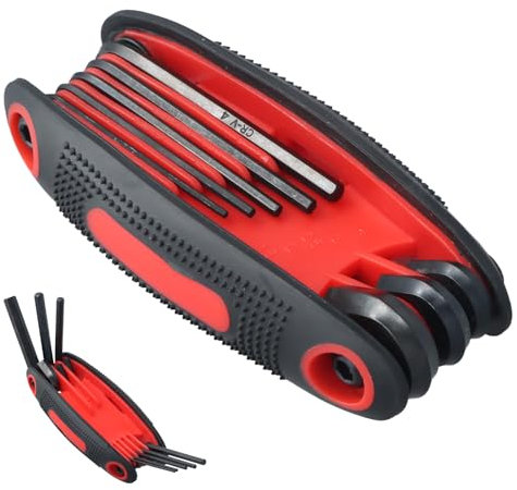 Anseom Llave Allen Plana Juego de llaves Hexagonales Plegables Llaves Allen Profesionales Juego de Herramientas de Controlador Portátil Métrico para Montaje de Muebles Bricolaje del Hogar