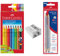 FABER-CASTELL 205225 - Buntstifte Set Schulanfang, 13-teilig, inkl. Spitzer Jumbo, Bleistifte und Silbenstift