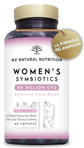 Probiotics for Women 300 Billion CFU/gr* 17 Multi strains. Gut, Vaginal, Urinary, Skin Wellness. 60 Caps N2 Natural Nutrition