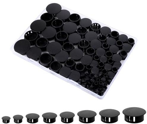 135 Stück Lochstopfen Kunststoff, 6/8/10/13/16/19/22/25mm Kunststoff Abdeckkappen, für Bohrlöcher keramische Fliesenloch, Schraubenabdeckung, Möbelloch, runde Dekoration, 8-Größen