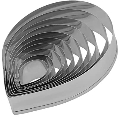 COLLBATH 10piezas Herramientas Para Pasteles De Acero Inoxidable De Cortadores De Galletas Forma De Pétalos De Flor Para Repostería Casera Moldes De Relieve Para Fondant