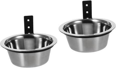 DOITOOL 2 Ensembles Bol Chien Surélevé Murale Acier Inoxydable pour Eau et Nourriture Installation Facile pour Grands et Petits Chiens Confortable