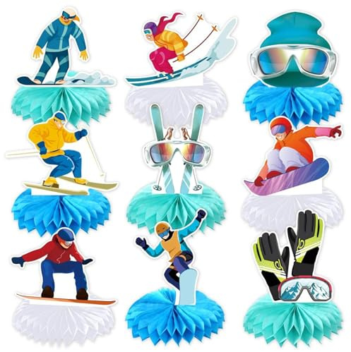 Decoraciones De De Esquí,9 Artículos Decorativos Sobre El Tema De Los Deportes De Invierno | Elementos Centrales De Mesa Para De Esquí De Invierno,Para El Hogar Mesa La Oficina Estante