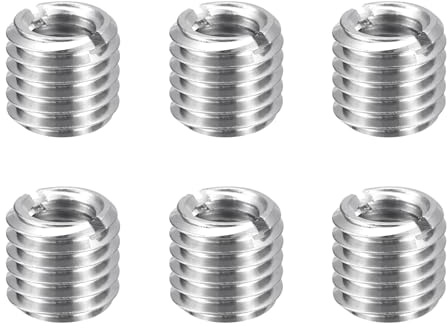 QUARKZMAN 6 stycken gängad hane-hona, växellåda, M12 x 1,75 A, M8 x 1,25 insatser, gänga 10 mm, långa bromsmuttrar i rostfritt stål, metriska gängade bussar