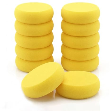 YIPFEN 12 Pcs Esponjas Redondas Surtidas Esponja Sintética Absorbente para Pintura, Cerámica, Acuarela, Manualidades, Maquillaje y Hobbies (Amarillo)