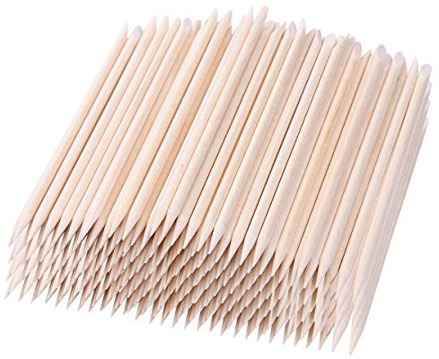 BTYMS 600 Pcs Orange Wood Stick Cuticle Pusher 4.5 Inch Double Sided Wooden Cuticle Remover Orange Sticks for Nails