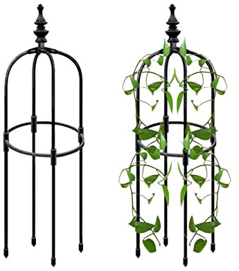 Jardin - Obelisco da giardino in metallo, supporto per piante rampicanti, giardino reticolato, per verdure, fiori e frutta Grow, adatto per giardino, balcone, 90 cm/120 cm/150 cm