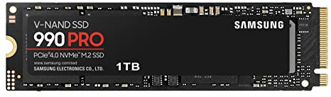 Samsung 990 PRO 1TB PCIe Gen 4.0 x4 (Maximum Transfer Rate 7,450MB/s) NVMe M.2 (2280) Internal SSD MZ-V9P1T0B-IT/EC