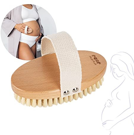 reer mama Massagebürste, sanfte Trockenbürste für den Babybauch