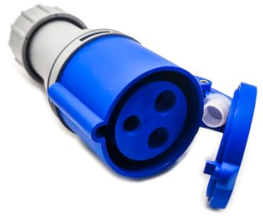 Bewegliche IEC 60309-Steckdose 32A 3-polig 220V-250V 50/60Hz 3P 6h 2P+E Wasserdichte IP44 CEE-Industriesteckdose mit gefederter Kappe