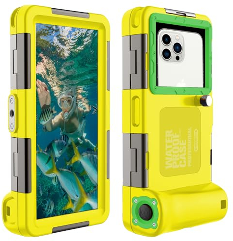 Xiufavty 2025 wasserdichte Handyhülle, 15 m/50 Fuß Professionelle Unterwasser-Handyhülle für iPhone 16/15/14/13/12/11 Galaxy S24/S23/S22/S21 Fotos/Videos, wasserdichte Tauchhülle zum Schnorcheln