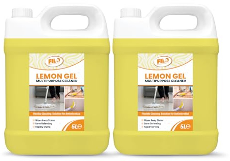 FILO Lemon Floor Cleaner Liquid 2x 5 Litre – Concentrated Lemon Floor Gel & All Purpose Cleaner – Neutral pH Multi-Surface Formula for Wood, Tile & Laminate