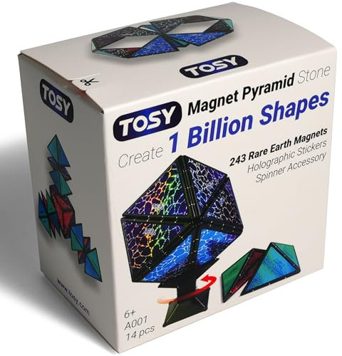 TOSY Magnet Pyramid Stone - 1 Würfel verwandelt Sich in 1 Milliarde Formen, 243 Magnete, Spinner-Zubehör, Zappel-/Puzzle-Spielzeug, Ostern/Valentinstag/Geburtstagsgeschenk