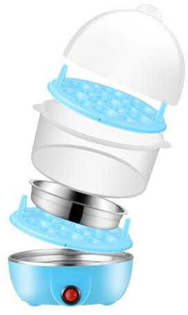 Cocedor De Huevos Eléctrico - Máquina Vaporizadora De Huevos | Máquina Para Hacer Huevos Duros Con 2 Capas, Olla Para Huevos Cocidos, Vaporera Rápida Multifuncional Para Huevos Con Apagado Automático