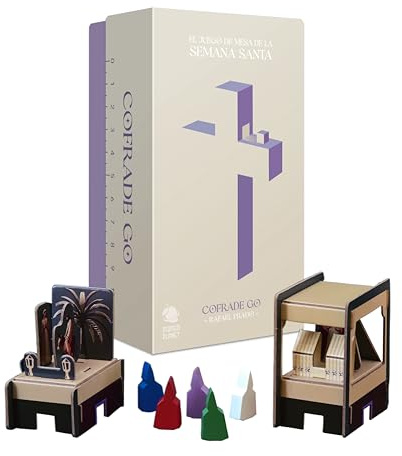 Cofrade Go - El Juego de Mesa de la Semana Santa, Regalo para Amantes de Las procesiones, hermandades y cofradías. Figuras Pasos/Tronos de Cristo, Virgen Palio y Nazarenos en Miniatura