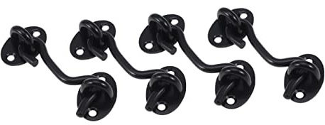 VILLCASE 4piezas Gancho Para Ventana Contra Tormentas De Acero Inoxidable Negro Ganchos Resistentes y Duraderos Para Fijar Ventanas Tormentas