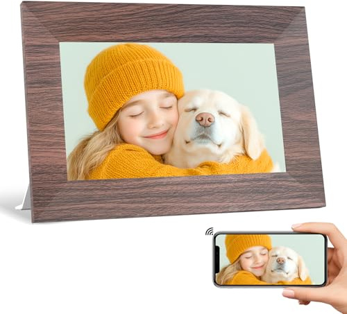 Digital Photo Frame 7 Inch, BWJBSW WiFi Digital Frame with HD IPS Touchscreen, 32GB Memory, Electronic Picture Frame Shares Photos/Videos via App, Supports Alarm, Calendar, Auto Rotate, 64GB SD Card