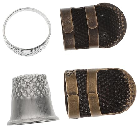 SMASOLO Set da 2 Ditale in Lega Portatile per Protezione Dita, Anelli Copridita per Cucito e Ricamo a Mano, Accessori Leggeri per Lavoro Artigianale e Fai da Te