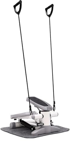 Mini Stepper for Home/Office 2-in-1 Stairmaster with LED Screen, 150 kg Load, Adjustable Height Swing Stepper Fitness Device for Leg/Arm/Butt Training (Grey)