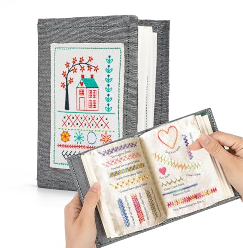 Zoruam Kit de Broderie pour Adultes, Livre de Broderie à Faire Soi-même avec 86/128 Conseils de Couture pour Débutants, Cadeaux de Broderie Uniques Faits Main
