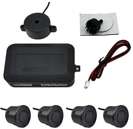 Parkeringssensorer Backradar För Bil 12V 22mm Parkeringssensorer Universal 4 Summers Backljud Varningsindikator Sond(Grey)