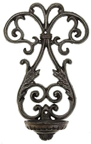 Sungmor Portacandele da appendere a parete in ferro battuto per applique da applique per candelabri - Portaoggetti per candele a forma di emblema a forma di emblema di stile semplice vintage