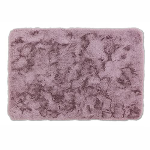 Schöner Wohnen Kollektion Badezimmerteppich 67 x 110 cm Rose – Sehr Flauschige Badematte – Badewannenmatte waschbar – Duschmatte rutschfest – Badezimmer Deko – Badematte weich