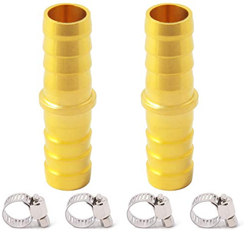 Metaland Brass 5/8 Hose Barb Splicer Mender Euqal Barbed Coupler Round Union Adapter (Pack of 2)