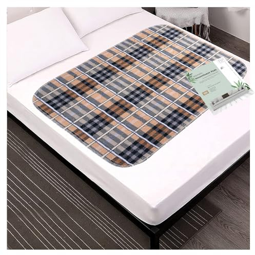 RIQINXIN wasserdichte Inkontinenzunterlage für Betten Extrem Saugfähige Waschbar Betteinlagen Inkontinenz 137 X 81 cm Krankenunterlage für Menschen Hilfsmittel Bei Blasenschwäche Kariert 1er Set
