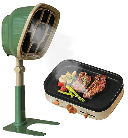 Desktop Cooker Hood, Portable Cooker Hood with 2 Speed Cooker Hood, Desktop Hood with Detachable Aluminum Filter, Large Oil Collecting Cup, Portable Kitchen Exhaust Fan for Indoor BBQ Hot Pot