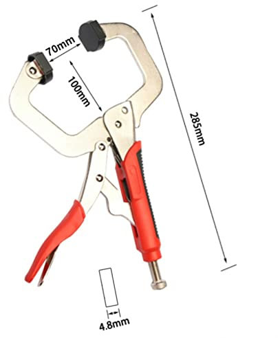 Prensa de taladro Vise C Abrazadera Clip Alicates de bloqueo para carpintería Localizador de espiga Agarre de tornillo de banco de bloqueo de mandíbula Almohadilla giratoria Prensa de taladro Mesa