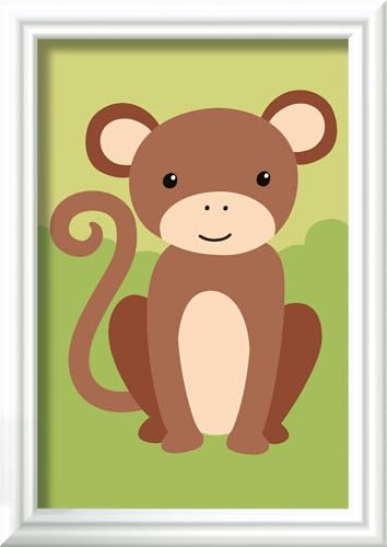 Ravensburger CreArt 23986 - Monito pequeño, Cuadro por número para niños a Partir de 7 años, Set de Pintura con Marco, Pincel y Pinturas acrílicas, Regalo para niños y niñas