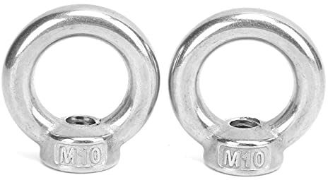 ANKROYU Dadi ad occhiello di sollevamento ad anello, Dadi ad anello di sollevamento in acciaio inossidabile antiruggine, Dadi filettati femmina ad anello per carichi pesanti (M10)