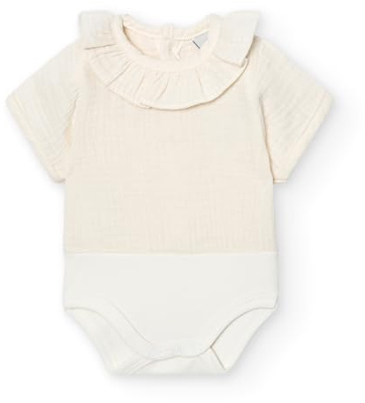 BABIDU Body Bebé Manga Corta Algodón 100%, Body Bebé Recien Nacido Tejido Bambula Con Cuello Volante Suave Transpirable y Hipoalergénico Piel Sensible, Ropa Bebé Niño y Niña Unisex, Básicos Verano
